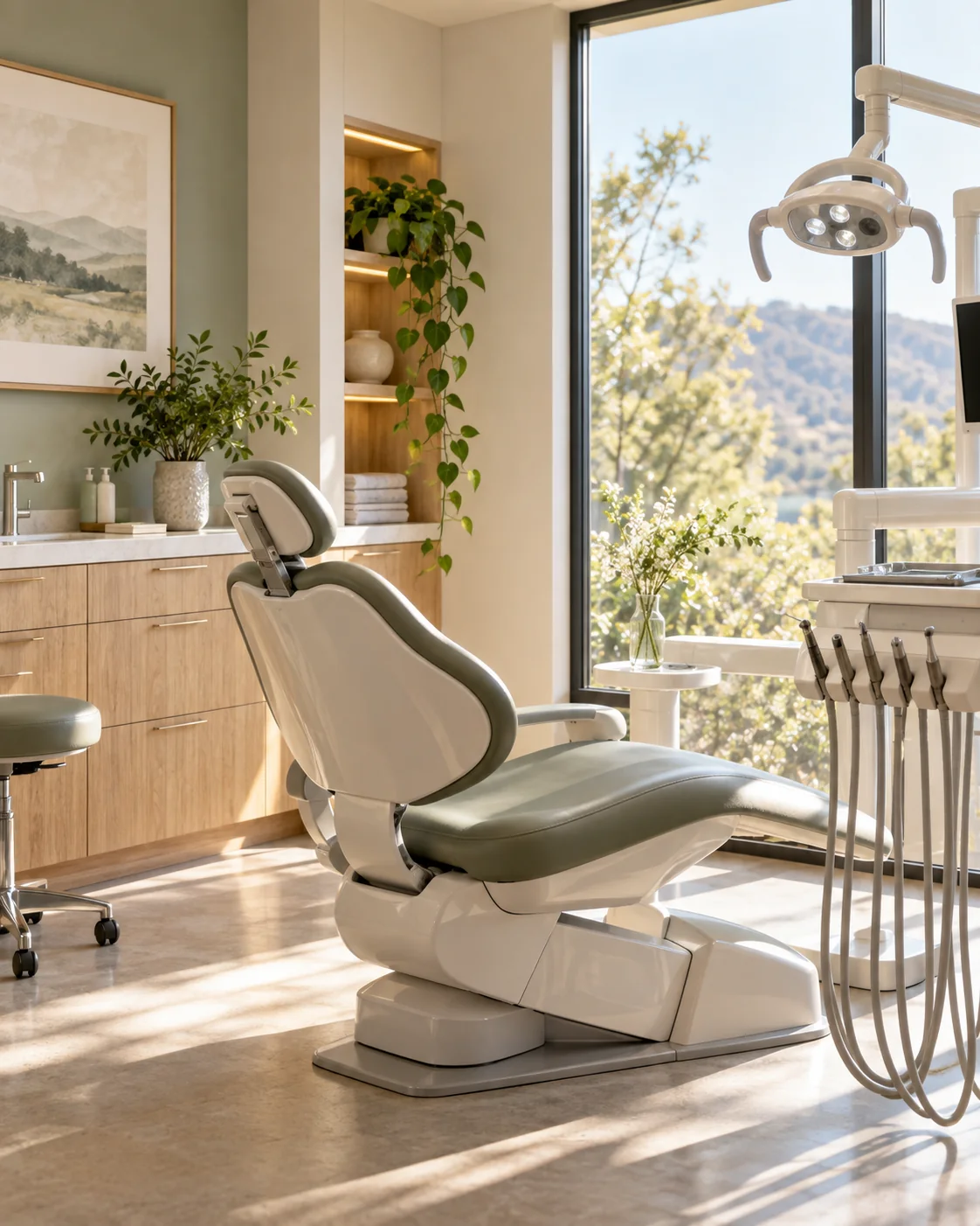 Concept image of a bright, welcoming dental treatment room